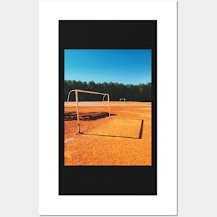 Two Goals on Sandy Soccer Field in Brazil Posters and Art